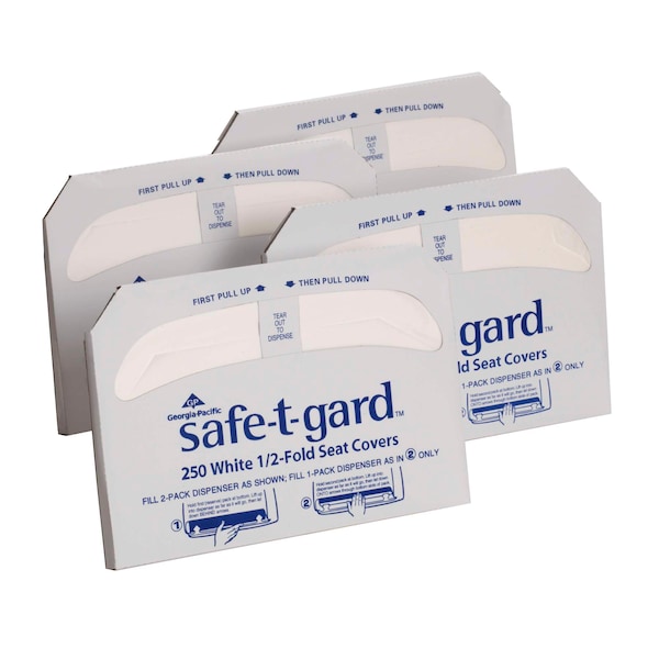Safe-T-Gard 1/2-Fold Toilet Seatcovers, PK1000 - 47052
