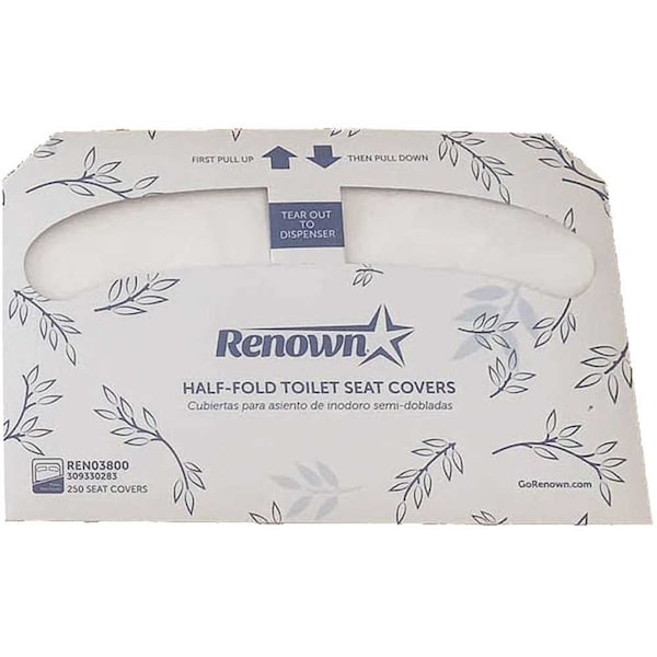 Renown Half-Fold Toilet Seat Paper Cover-Virgin, 20PK - HFTSC-V