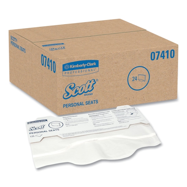 Scott Personal Seats Sanitary Toilet Seat Covers, 15" x 18", PK125 - 7410