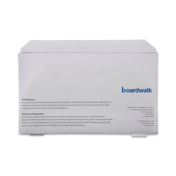 Boardwalk Toilet Seat Cover, 1/2 Fold, White, 250 Sheets - BWK-1000
