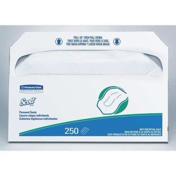 Kimberly-Clark Professional Toilet Seat Cover, 1/2 Fold, White, 250 Sheets - 39000