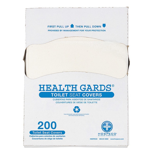 Health Gards Toilet Seat Cover, 200 Sheets, PK25 - HG-QTR-5M