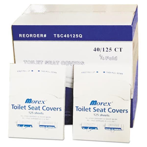United General Supply Co Quarter-Fold Toilet Seat Covers, White - 14.5 X 16.5 In. - TSC40125Q