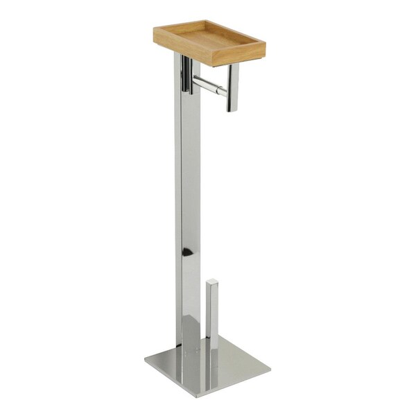 Kd Etagere Modern  Freestanding Toilet Paper Holder with Storage Shelf - Polished Chrome - KD3023933