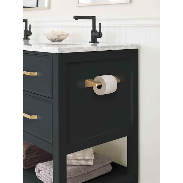 Amerock Blackrock Champagne Bronze Contemporary Pivoting Double Post Toilet Paper Holder - BH36001CZ