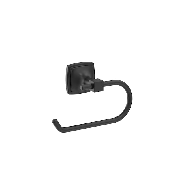 Amerock Stature Matte Black Transitional Single Post Toilet Paper Holder - BH36091MB