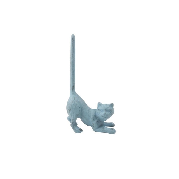 Procomfort 10 x 3 x 5 in. Rustic Light Blue Cast Iron Cat Extra Toilet Paper Stand - PR3511887
