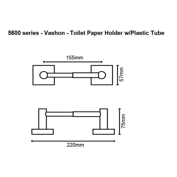 Orca Hardware Toilet Paper Holder With Plastic Tube, BL Black Finish - 5852-BL