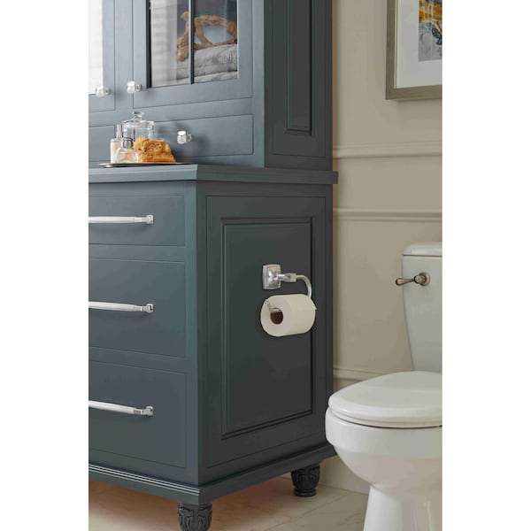 Amerock Stature Chrome Transitional Single Post Toilet Paper Holder - BH3609126