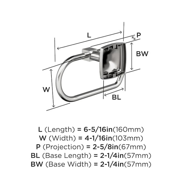 Amerock Stature Chrome Transitional Single Post Toilet Paper Holder - BH3609126