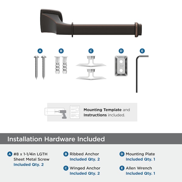 Amerock Revitalize Oil Rubbed Bronze Traditional Single Post Toilet Paper Holder - BH36031ORB