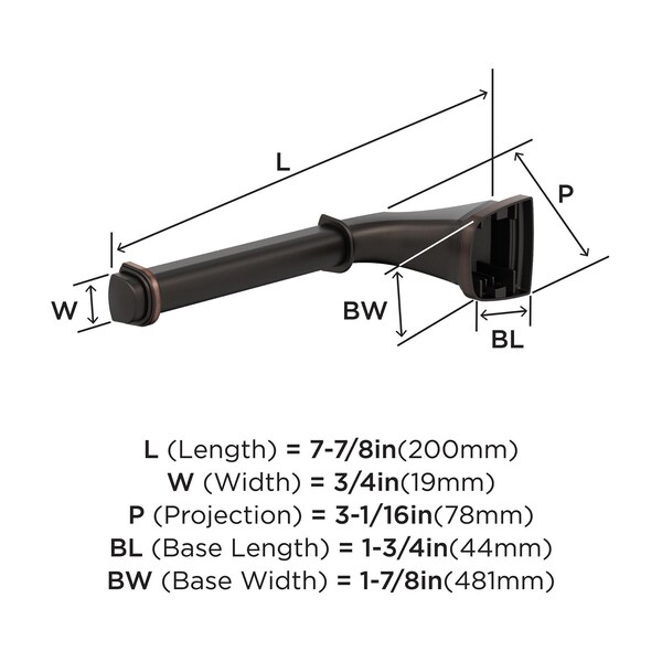 Amerock Revitalize Oil Rubbed Bronze Traditional Single Post Toilet Paper Holder - BH36031ORB