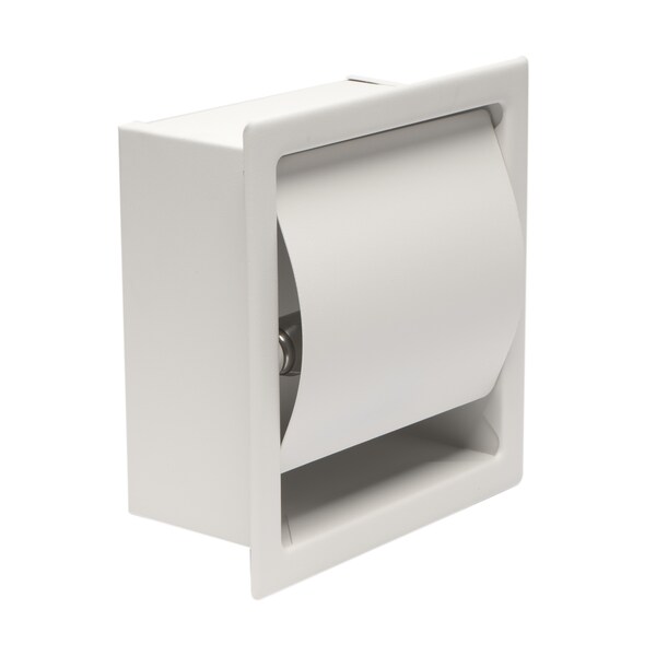 Alfi Brand ALFI brand ABTPC77-W White Matte Stainless Steel Recessed Toilet Paper Holder with Cover - ABTPC77-W