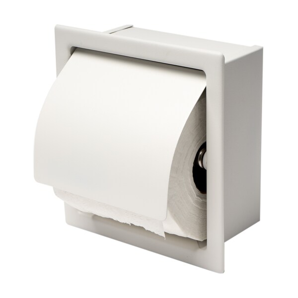 Alfi Brand ALFI brand ABTPC77-W White Matte Stainless Steel Recessed Toilet Paper Holder with Cover - ABTPC77-W