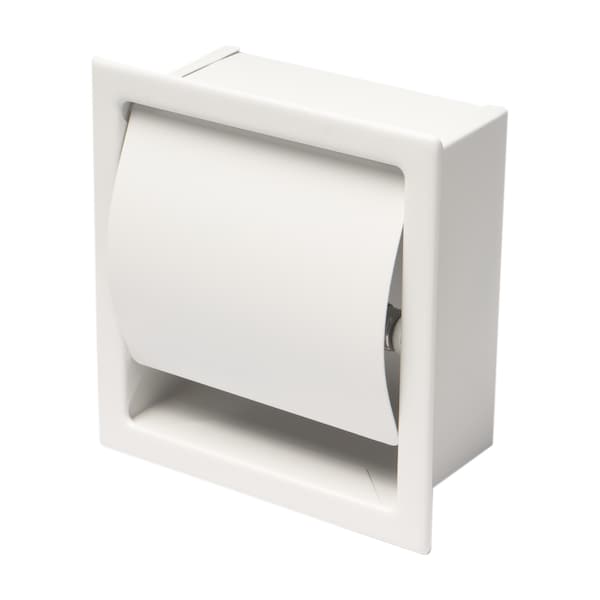 Alfi Brand ALFI brand ABTPC77-W White Matte Stainless Steel Recessed Toilet Paper Holder with Cover - ABTPC77-W
