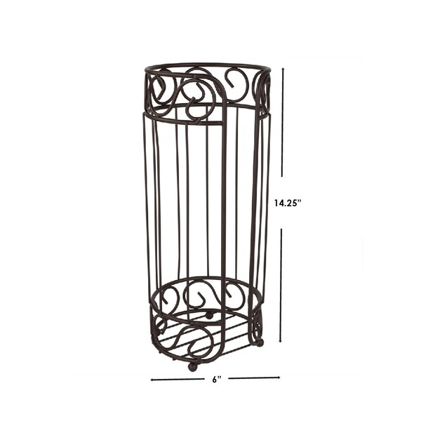 Hds Trading Scroll Collection Bath Tissue Reserve Toilet Paper Roll Holder Stand, Bronze - ZOR96026