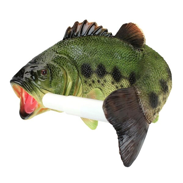 Design Toscano Reeling Trout Bathroom Toilet Paper Holder - JQ10197