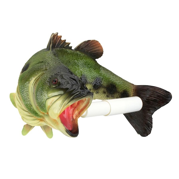 Design Toscano Reeling Trout Bathroom Toilet Paper Holder - JQ10197