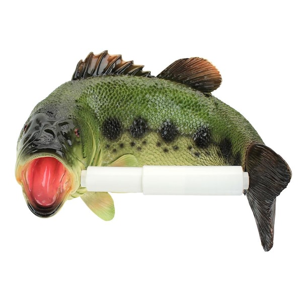 Design Toscano Reeling Trout Bathroom Toilet Paper Holder - JQ10197