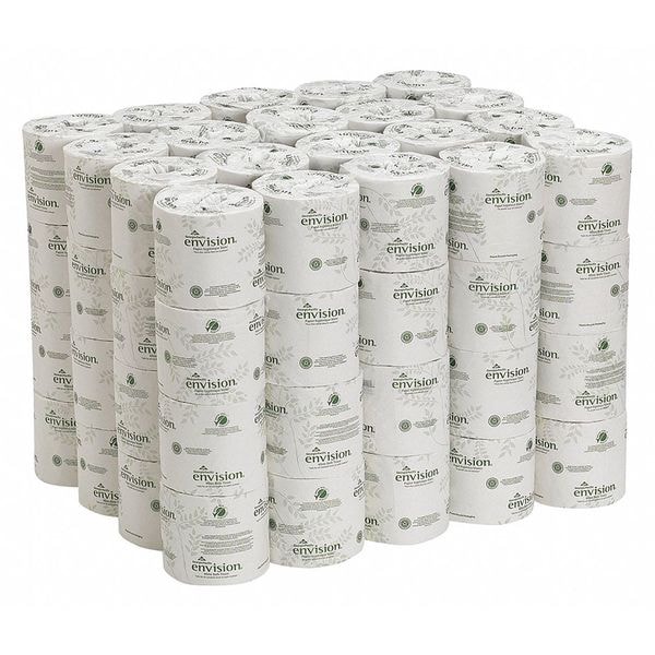Georgia-Pacific Envision Toilet Paper, 2 Ply, 550 Sheets, 3.5 L x 3.8 W in Sheets, Std Core, White, 80 Pack - 19885