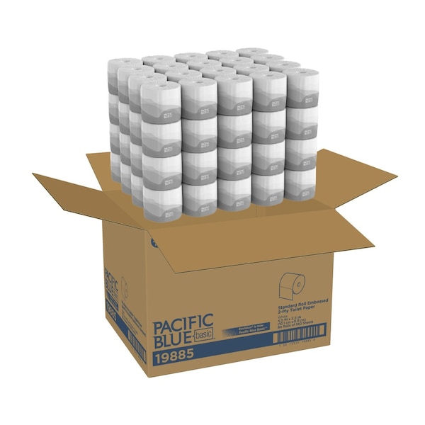 Georgia-Pacific Envision Toilet Paper, 2 Ply, 550 Sheets, 3.5 L x 3.8 W in Sheets, Std Core, White, 80 Pack - 19885