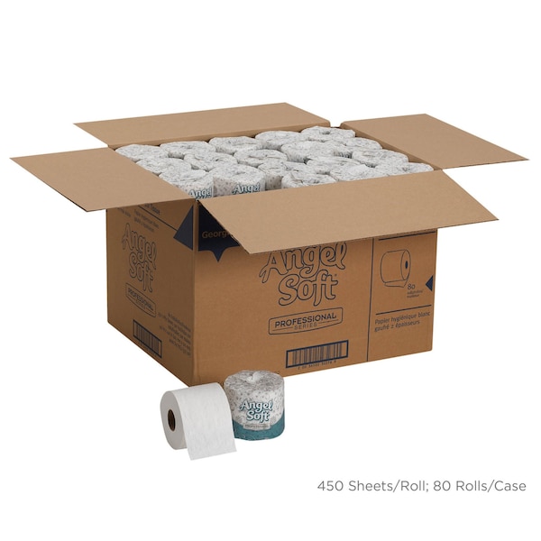 Georgia-Pacific Angel Soft Professional Series, Standard Core, 2 Ply, 450 Sheets, White, 80 PK - 16880
