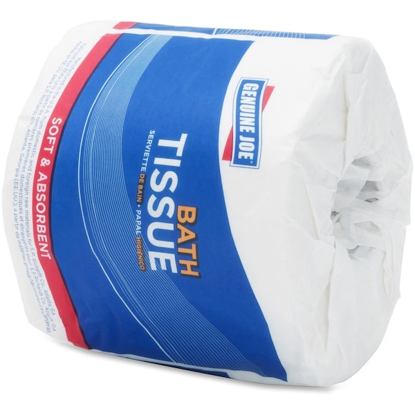 Genuine Joe Standard Bath Tissue, Toilet Paper, 3.15 in x 4 in Sheet Size, 400 Sheets per Roll, White, 96 PK - GJO2540096