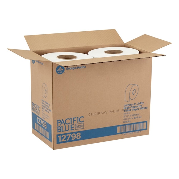 Georgia-Pacific Envision, Jumbo Core, 2 Ply, Continuous Sheets, White, 8 PK - 12798