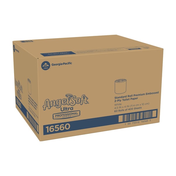 Georgia-Pacific Angel Soft Professional Series, Standard Core, 2 Ply, 400 Sheets, White, 60 PK - 16560
