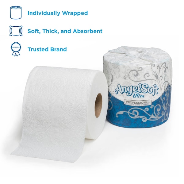 Georgia-Pacific Angel Soft Professional Series, Standard Core, 2 Ply, 400 Sheets, White, 60 PK - 16560