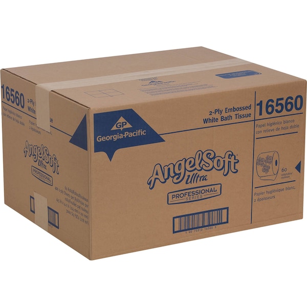 Georgia-Pacific Angel Soft Professional Series, Standard Core, 2 Ply, 400 Sheets, White, 60 PK - 16560