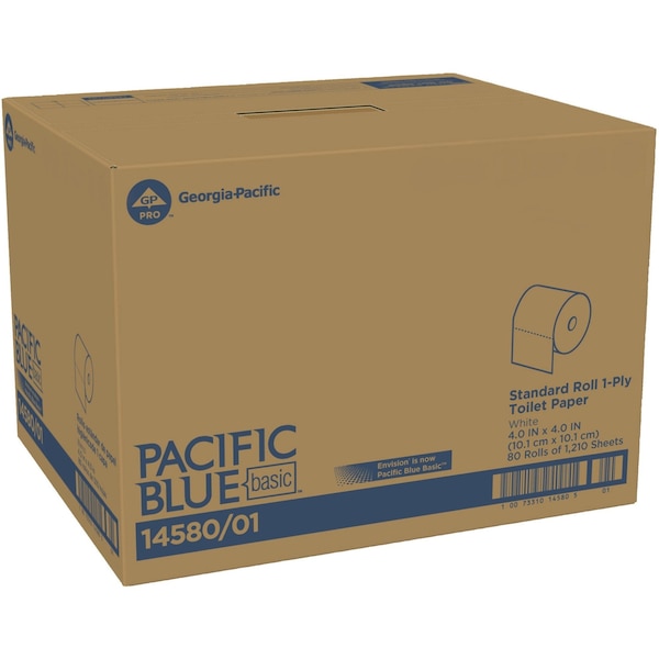 Georgia-Pacific Envision, Standard Core, 1 Ply, 1210 Sheets, White, 80 PK - 14580/01