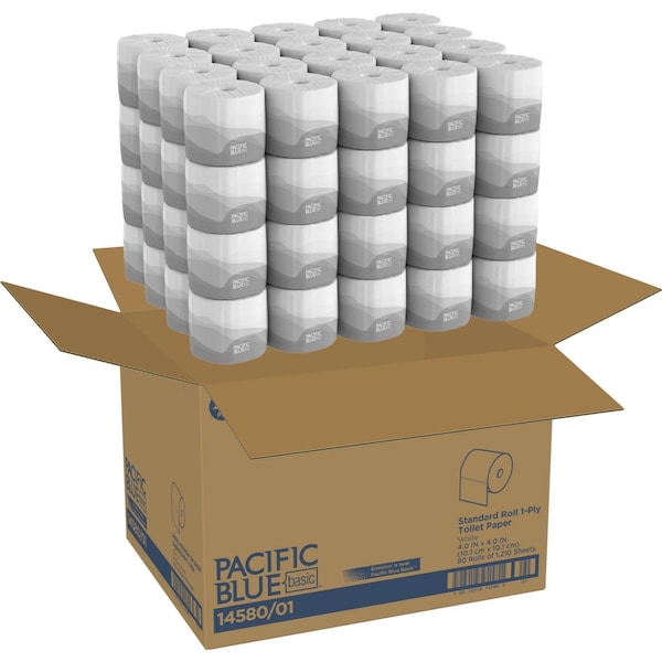 Georgia-Pacific Envision, Standard Core, 1 Ply, 1210 Sheets, White, 80 PK - 14580/01