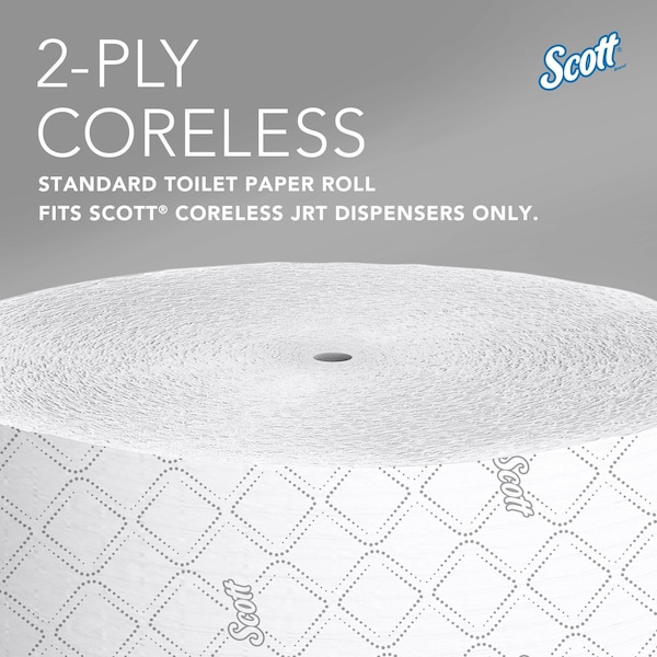 Kimberly-Clark Professional Scott Essential, Jumbo Coreless, 2 Ply, Continuous Sheets, White, 12 PK - 07006
