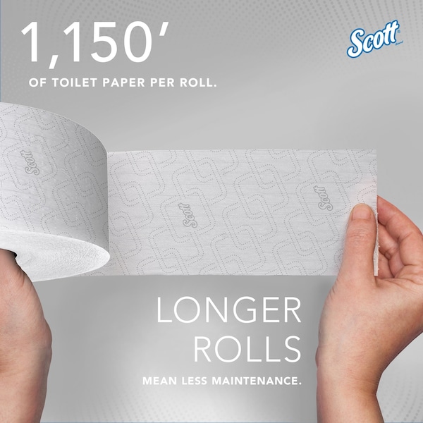 Kimberly-Clark Professional Scott Essential, Jumbo Coreless, 2 Ply, Continuous Sheets, White, 12 PK - 07006