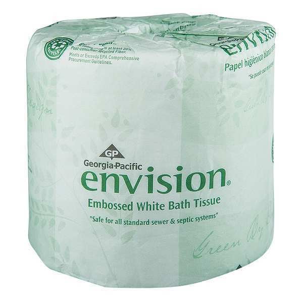 Georgia-Pacific Envision, Standard Core, 1 Ply, 550 Sheets, White, 80 PK - 19881/01
