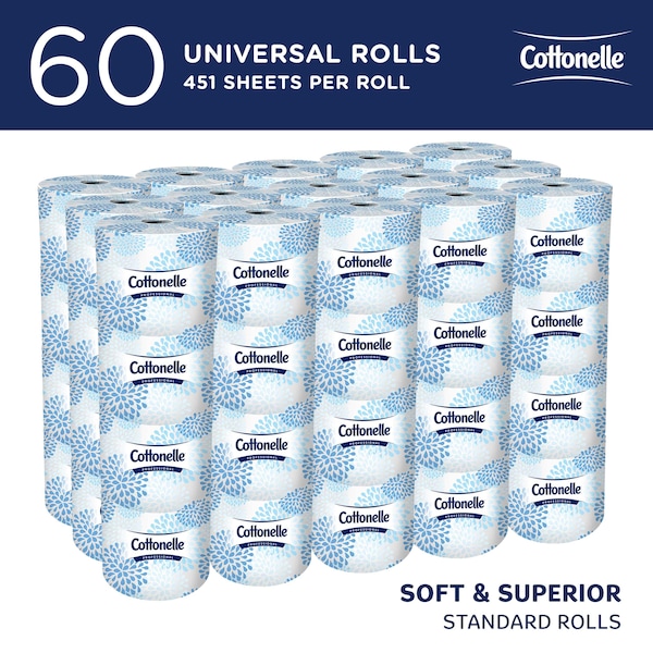 Kimberly-Clark Professional Professional Standard Roll Toilet Paper, 2-Ply, White, (451 Sheets/Roll, 60 Rolls/Case) - 17713