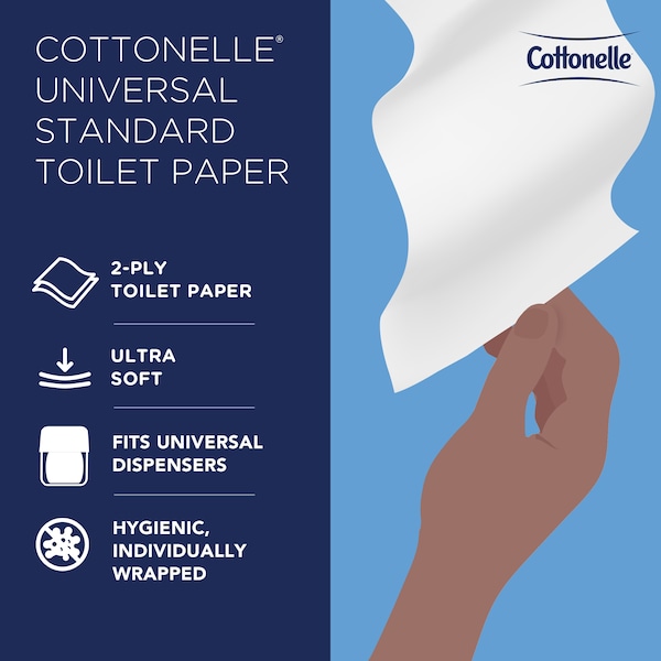 Kimberly-Clark Professional Professional Standard Roll Toilet Paper, 2-Ply, White, (451 Sheets/Roll, 60 Rolls/Case) - 17713