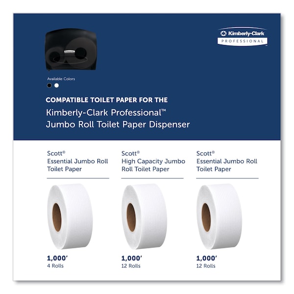 Kimberly-Clark Professional Jr. Escort Jumbo Bathroom Tissue Dispenser, 13.33"x5.75"x16", Smoke - KCC 09507