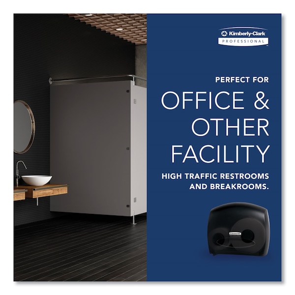 Kimberly-Clark Professional Jr. Escort Jumbo Bathroom Tissue Dispenser, 13.33"x5.75"x16", Smoke - KCC 09507