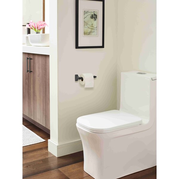 Amerock Davenport Matte Black Transitional Pivoting Double Post Toilet Paper Holder - BH36051MB