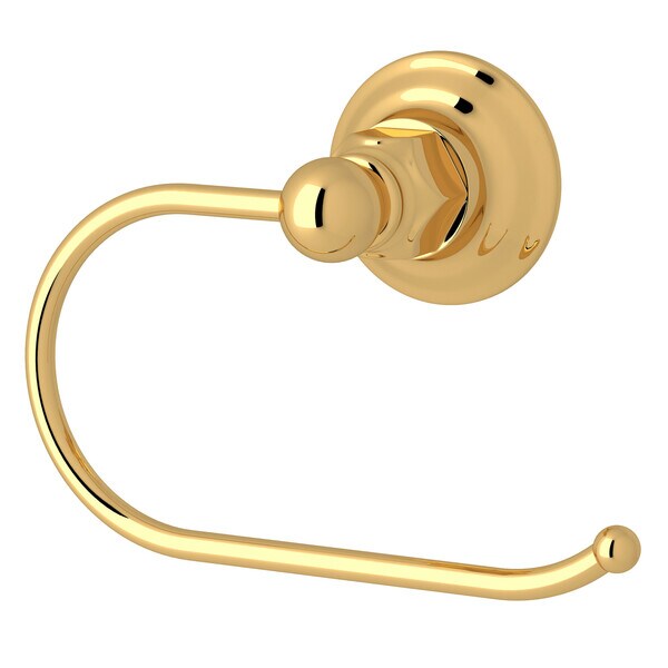 Rohl Italian Bath Hook Toilet Paper Holder In Unlacquered Brass - ROT8ULB