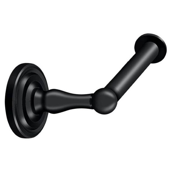 Deltana Toilet Paper Holder, Single Post " L", R-Series Black - R2001-U19