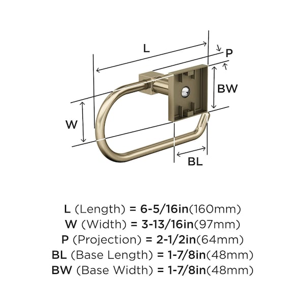 Amerock Appoint Golden Champagne Traditional Single Post Toilet Paper Holder - BH36071BBZ