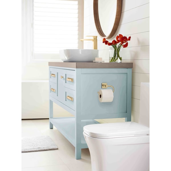 Amerock Appoint Golden Champagne Traditional Single Post Toilet Paper Holder - BH36071BBZ
