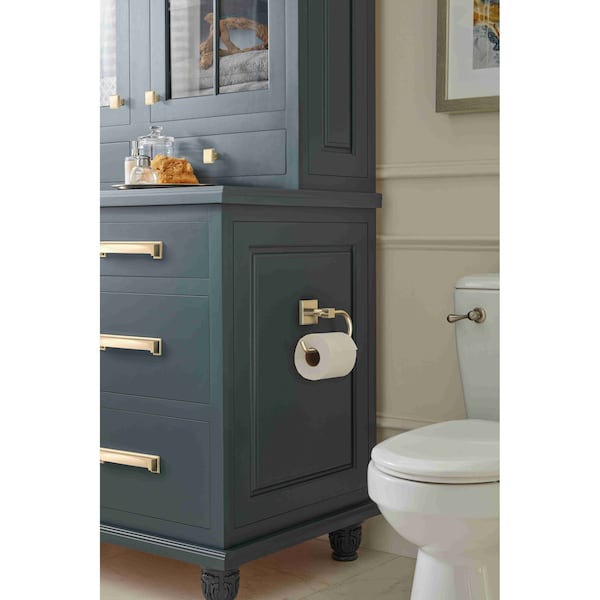 Amerock Appoint Golden Champagne Traditional Single Post Toilet Paper Holder - BH36071BBZ