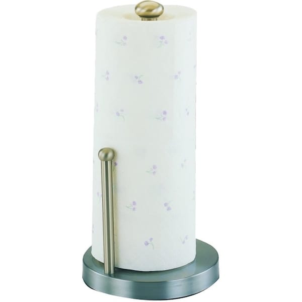 Simple Spaces Paper Towel Holder, 34 in Dia Rod, 12 in L Rod, Satin Nickel - L1070-26-02-M