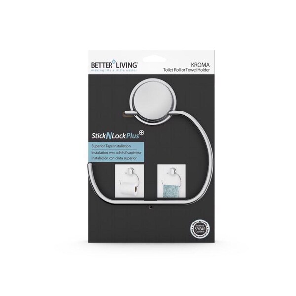 Better Living Better Living Stick N Lock Plus Chrome Silver Toilet Paper Holder - 13822