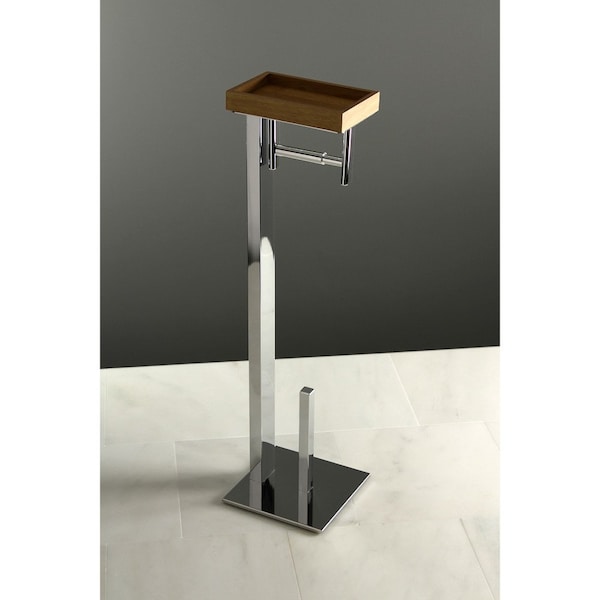 Edenscape Freestanding Toilet Paper Holder W/ Storage Shelf, Chrome - SCC8501