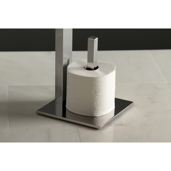 Edenscape Freestanding Toilet Paper Holder W/ Storage Shelf, Chrome - SCC8501